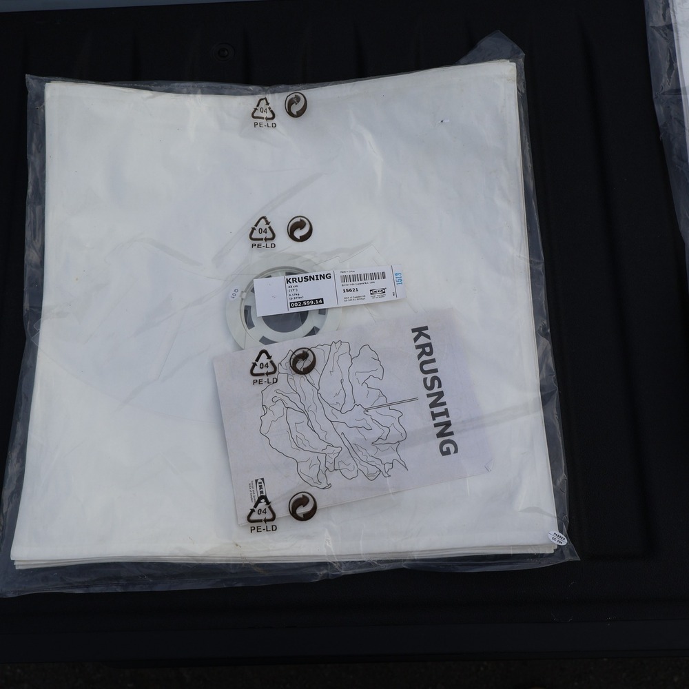 IKEA Krusning Pendant Lamp Shade 17in White Paper Cloud Modern 002.599.14 NEW